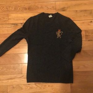 J.Crew Women’s gray sweater (size S) w lion detail
